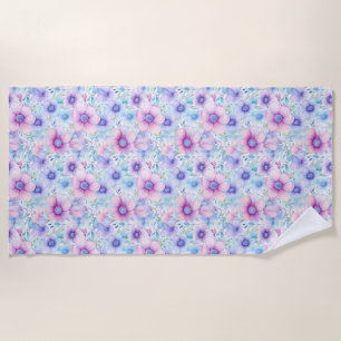 Birthday Gift Seamless Pattern with Pink Beach Towel