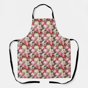 Birthday Gift Seamless Peony Flower Apron