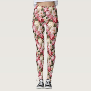 Birthday Gift Seamless Peony Flower Leggings