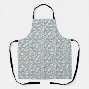 Birthday Gift Seamless Pink and White Floral Apron