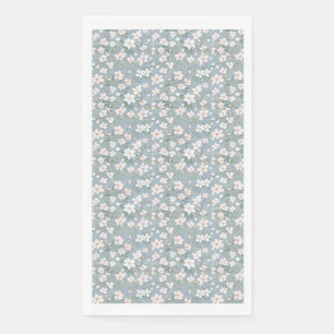 Birthday Gift Seamless Pink and White Floral Napkin