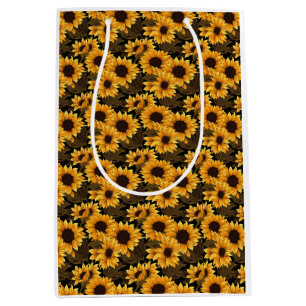 Birthday Gift Seamless Sunflower Medium Gift Bag