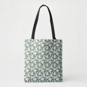 Birthday Gift Seamless White Magnolia Flower Tote Bag