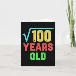 Birthday Gift Square Root Of 100 10 Years Old Card