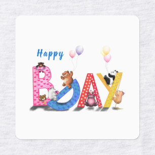 Birthday Gift Sticker Gift with Baby Bears Party