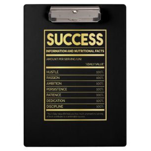Birthday Gift Success Nutritional Facts Clipboard