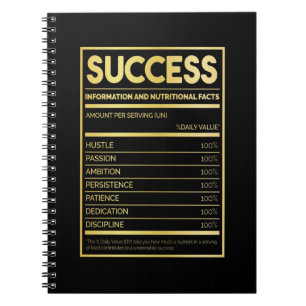 Birthday Gift Success Nutritional Facts Notebook