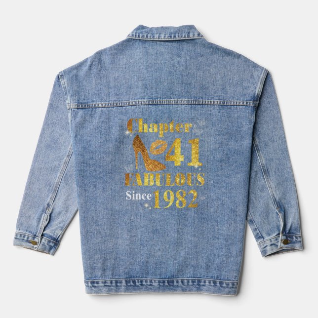 birthday gift svg, mummy birthday   denim jacket (Back)