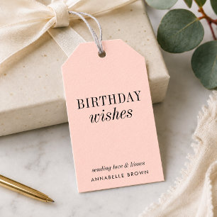 Birthday Gift Tags Custom Pink BDY Favour Tags