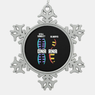 Birthday Gift Teacher Biologist DNA And RNA Snowflake Pewter Christmas Ornament