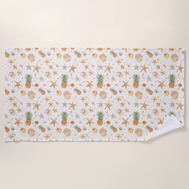 Birthday Gift | The Sea Is A Desert Of Waves Beach Towel (Front)