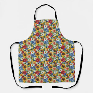 Birthday Gift Vibrant Floral Arrangement Apron
