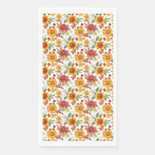 Birthday Gift Vibrant Floral Arrangement Napkin