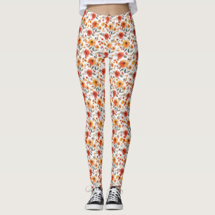 Birthday Gift Vibrant Floral In Watercolor Style Leggings