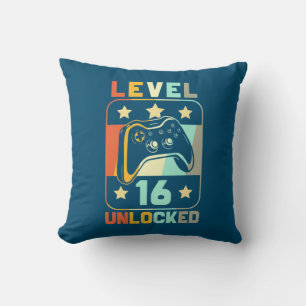 Birthday Gift Vintage Level 16 Unlocked Cushion