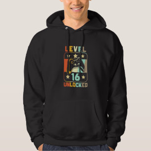Birthday Gift   Vintage Level 16 Unlocked Hoodie