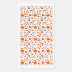 Birthday Gift Watercolor Floral In Autumn Colour Napkin