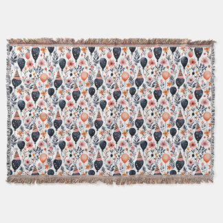 Birthday Gift | Whimsical Balloon and Flower Throw Blanket