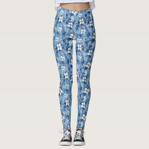 Birthday Gift   Winter Floral Watercolor Leggings