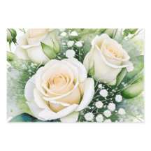 Birthday Gift Wrap Classic White Roses
