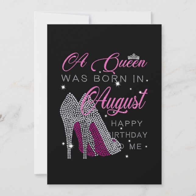 Birthday Gifts | A Queen Was Born In August Save The Date (Front)