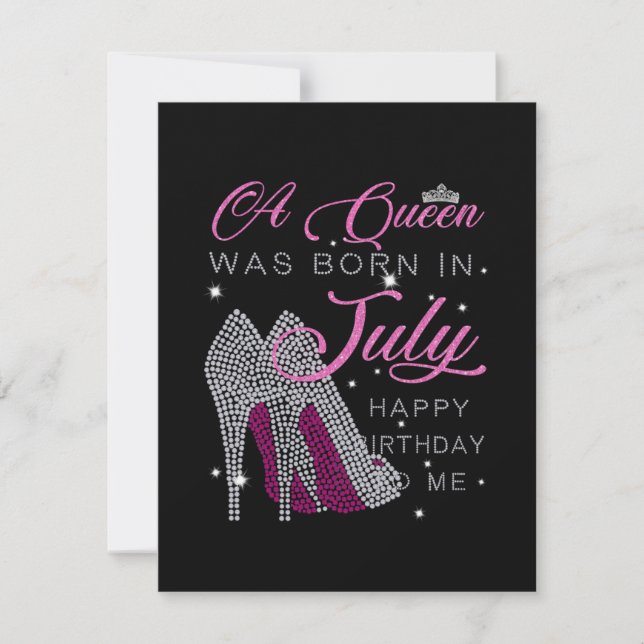 Birthday Gifts | A Queen Was Born In July Thank You Card (Front)
