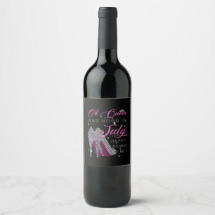 Birthday Gifts   A Queen Was Born In July Wine Label