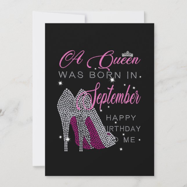 Birthday Gifts | A Queen Was Born In September Save The Date (Front)