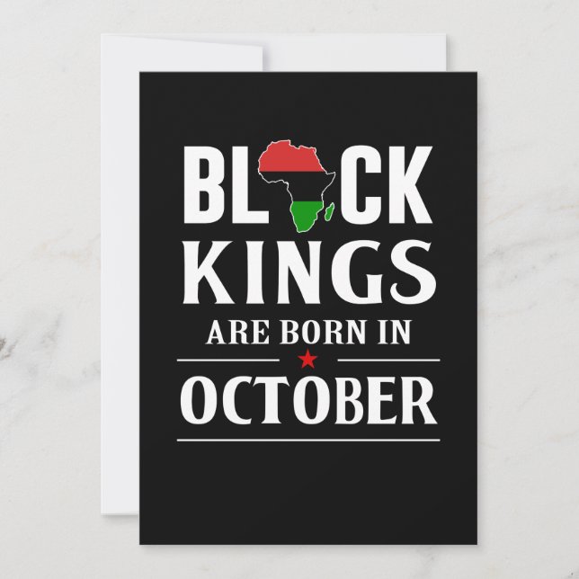 Birthday Gifts | Black Kings Are Born In October Save The Date (Front)
