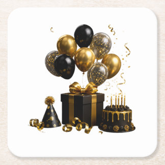 Birthday gifts cup square paper coaster