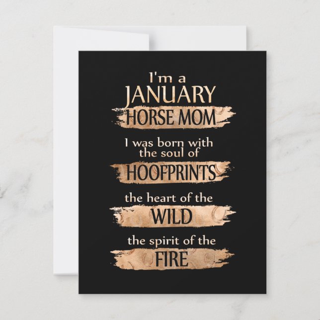 Birthday Gifts | I'm A January Horse Mum Card (Front)