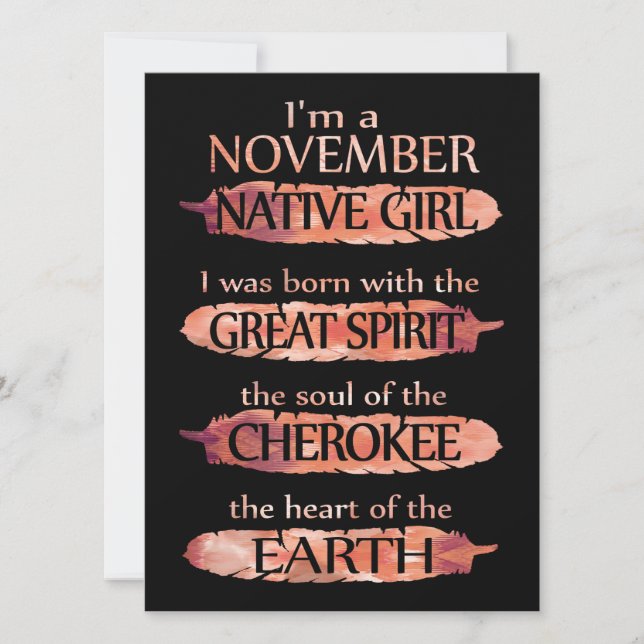 Birthday Gifts | I'm A November Native Child Holiday Card (Front)