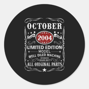 Birthday Gifts Limited Decoration for October 2004 Classic Round Sticker