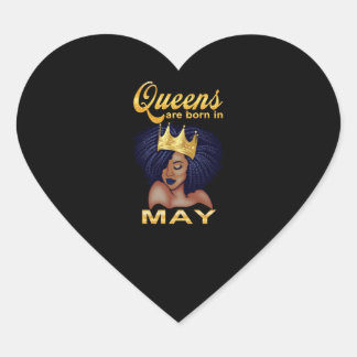 Birthday Gifts | Queens Are Born In May Heart Sticker