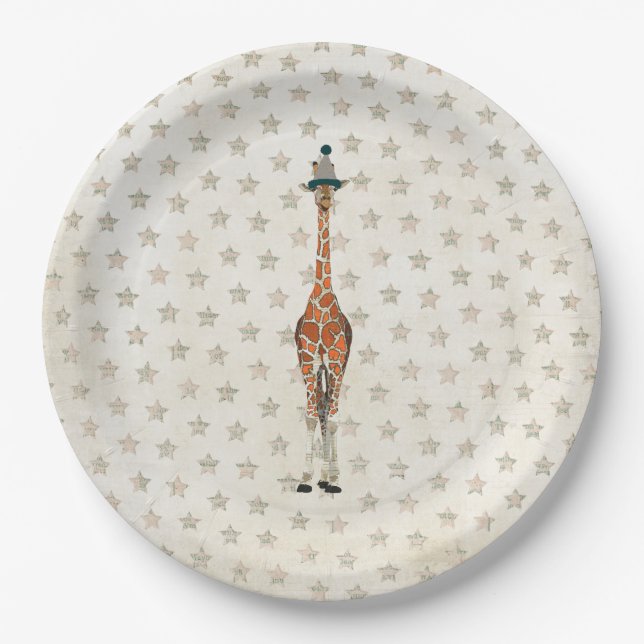 BIRTHDAY GIRAFFE PAPER PLATE (Front)