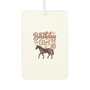 Birthday Girl 10 Horse Floral Vector Design_1 Car Air Freshener