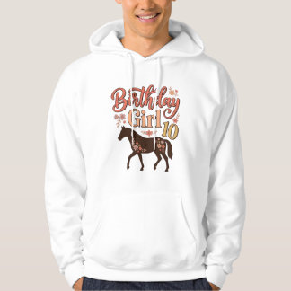 Birthday Girl 10 Horse Floral Vector Design_1 Hoodie