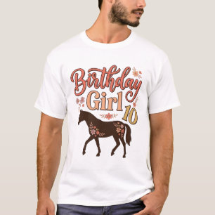 Birthday Girl 10 Horse Floral Vector Design_1 T-Shirt