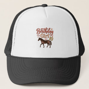 Birthday Girl 10 Horse Floral Vector Design_1 Trucker Hat