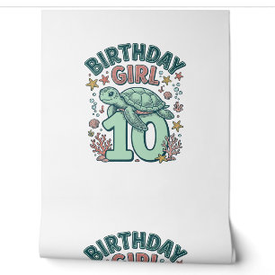 Birthday Girl 10 Sea Turtle Vintage Engraving Desi Wallpaper