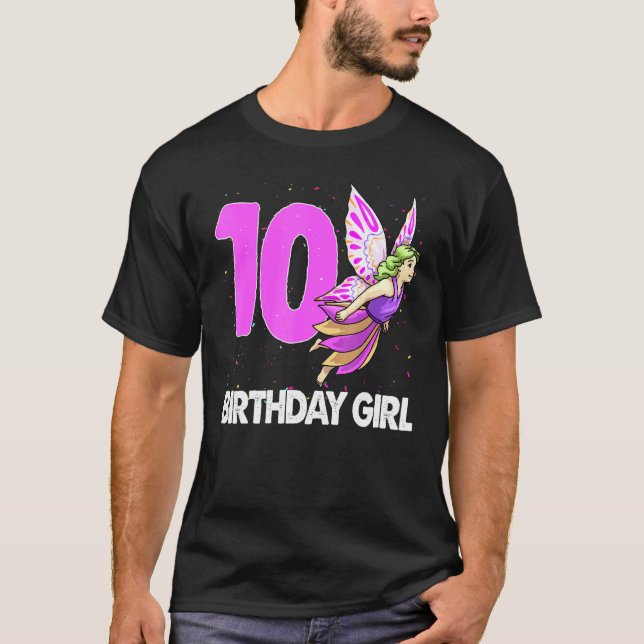 Birthday Girl 10 Womens Fairy Love Tees Birthday P (Front)