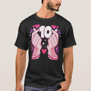 Birthday Girl 10 years old, K-pop heart, Saranghae T-Shirt