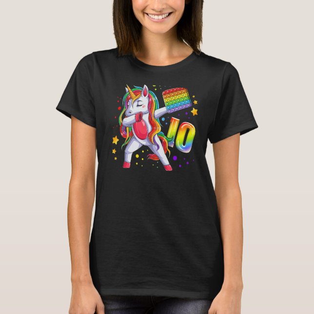Birthday Girl 10 years old, Unicorn, Number 10 Pre T-Shirt (Front)