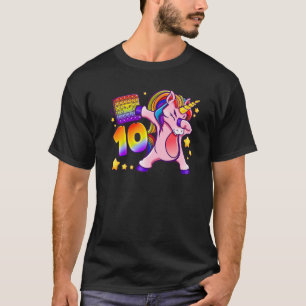 Birthday girl 10 years old, Unicorn, Pop It, Numbe T-Shirt