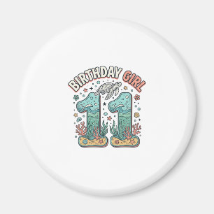 Birthday Girl 11 Sea Turtle Ocean Party Design_1 Magnet