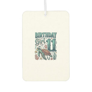 Birthday Girl 11 Sea Turtle Vintage Engraving Desi Car Air Freshener
