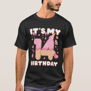 Birthday Girl 14 Years Ice Cream It'S My 14Th Birt T-Shirt