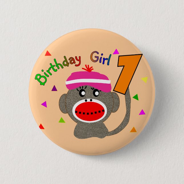 Birthday Girl "1" year old 6 Cm Round Badge (Front)