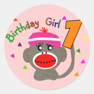 Birthday Girl "1" year old Classic Round Sticker