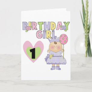 Birthday Girl 1st Birthday T-shirts and Gifts Card